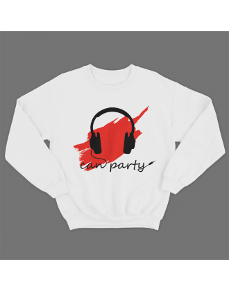 Прикольный свитшот с надписью "Can party"